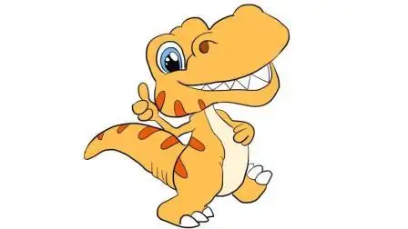 简单可爱的霸王龙儿童卡通简笔画