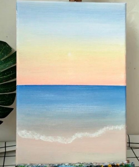 水粉画海潮步骤教程