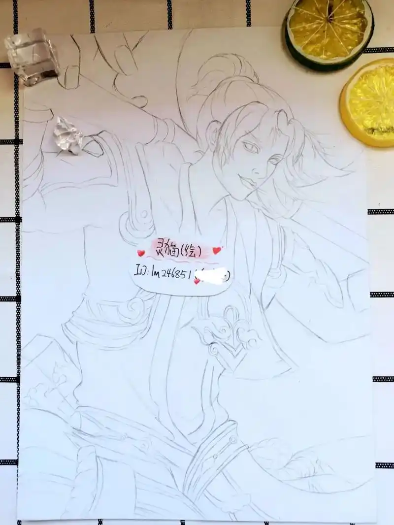 去年画的#王者荣耀孙悟空 #至尊宝 #绘画过程图  - 抖音