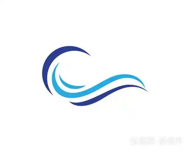 水波浪 logo 模板矢量