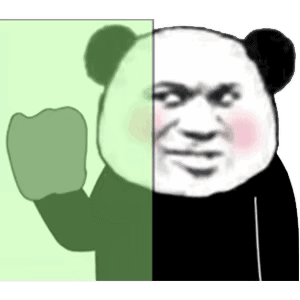 熊猫头擦镜子 gif 动图表情包