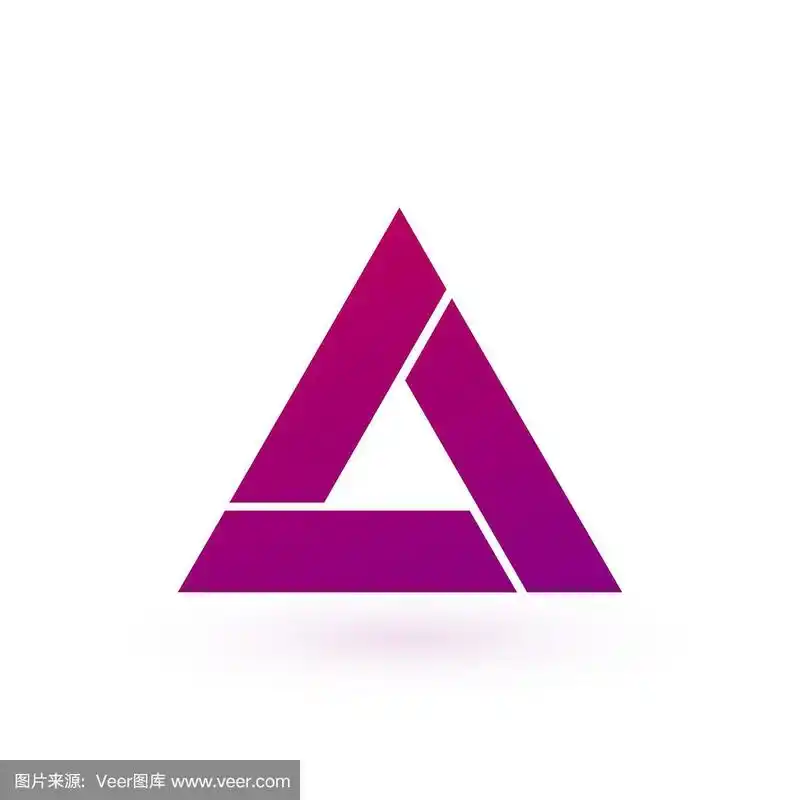 设计三角形标志元素.股票矢量插图孤立在白色背景.