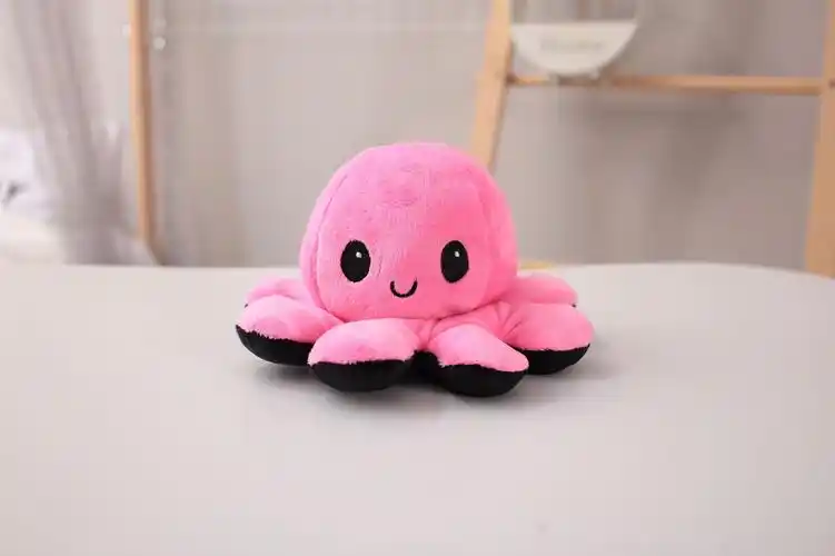 跨境热卖翻转章鱼 两面表情翻面八爪鱼 抖音小章鱼公仔毛绒玩具