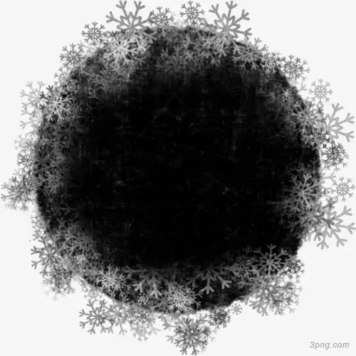 黑色雪花边框png素材透明免抠图片装饰效果