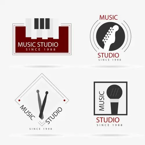 时尚音乐工作室标志矢量图