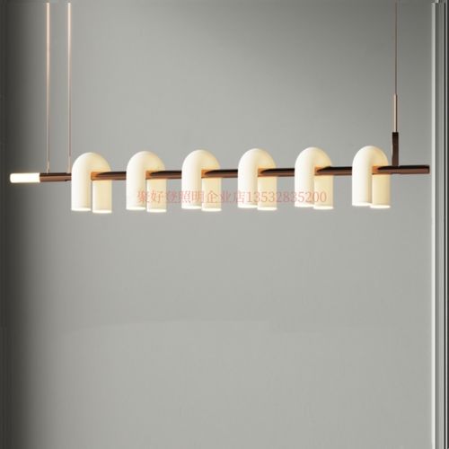 展厅法式奶油风简约个性u型吊灯具设计师餐厅岛台吧台前台专卖店