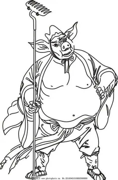 西游记猪八戒简笔画q版西游记人物简笔画猪八戒的画法图片如何画