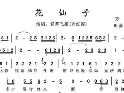 花仙子 轻舞飞扬 罗红霞 歌谱 简谱