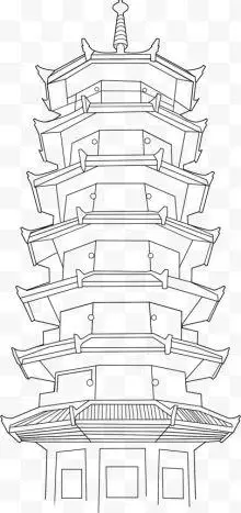 简笔画宝塔