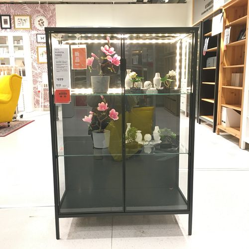 宜家国内代购德斯塔玻璃门展示柜储物文件柜办公收纳餐边柜