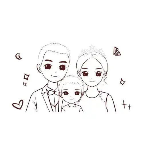 一家三口用什么微信头像?试试手绘头像,个性精致