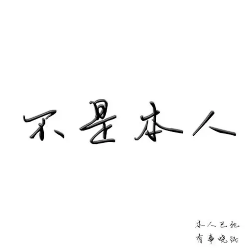 求一张图片不是本人四字 白底黑字