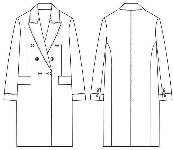 服装款式图正反_大衣_服装款式图_时尚_穿搭_上衣