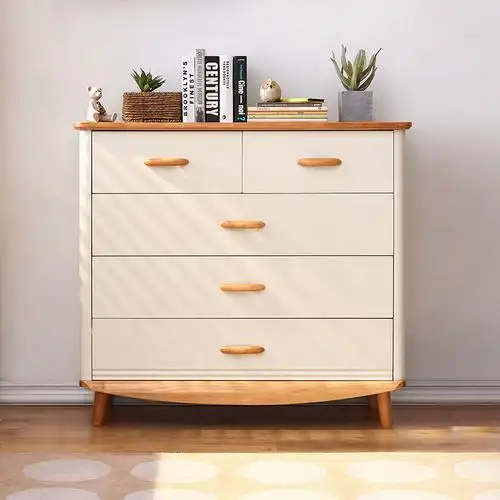 林氏木业北欧客厅靠墙斗橱实木五斗柜多功能卧室收纳斗柜