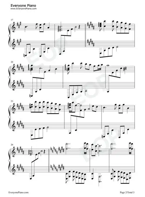 九儿-红高粱片尾曲-韩红五线谱预览2-钢琴谱文件(五线谱,双手简谱