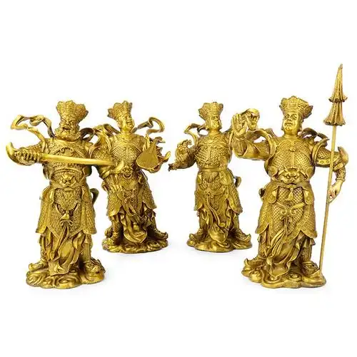 纯铜四大天王佛像摆件四大金刚神像金刚护法铜佛像摆件