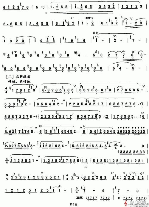 故乡的回忆简谱(故乡的回忆笛子独奏简谱)-曲谱图网