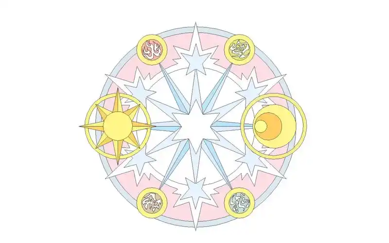 python调用turtle库绘制《clear card》魔法阵