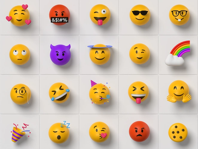 36款趣味卡通创意3d立体emoji头像表情包图标素材 3d emoji - 早道