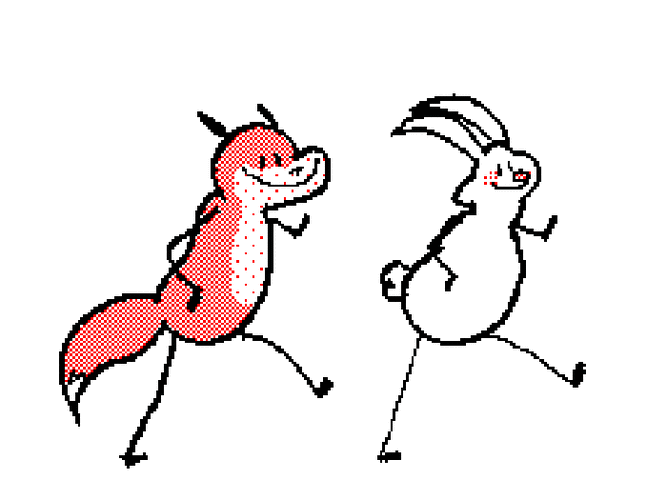 狐狸兔子舞步你来跳gif动图_动态图_表情包下载_soogif