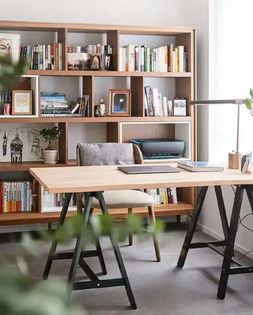 书房书桌书柜效果图 书房书桌效果图