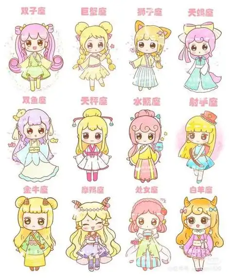 手帐简笔画加十二星座简笔画和手帐图标简笔画星座手帐人文绘画可爱