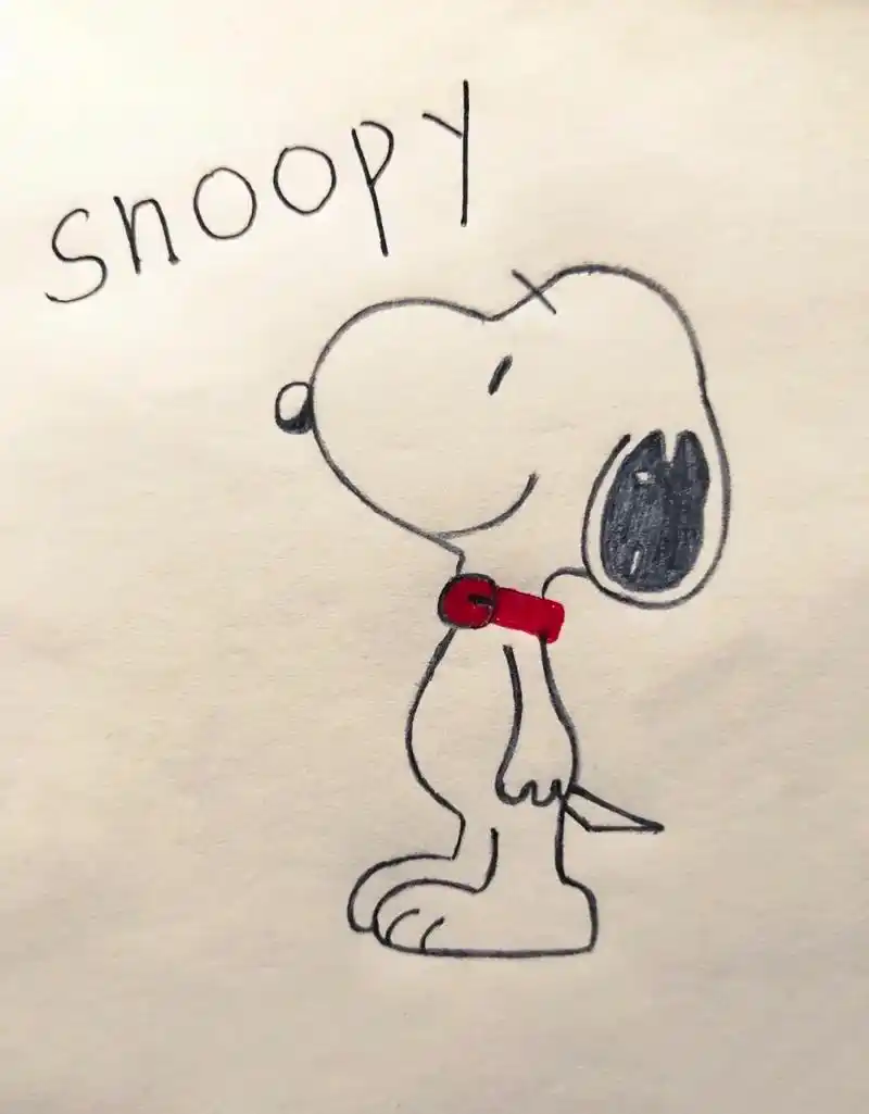 手绘教程,简单又好看的史努比,快来试试 - 抖音