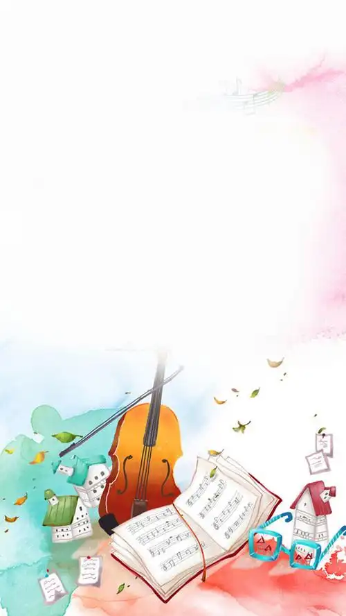 小清新吉他培训班h5背景素材