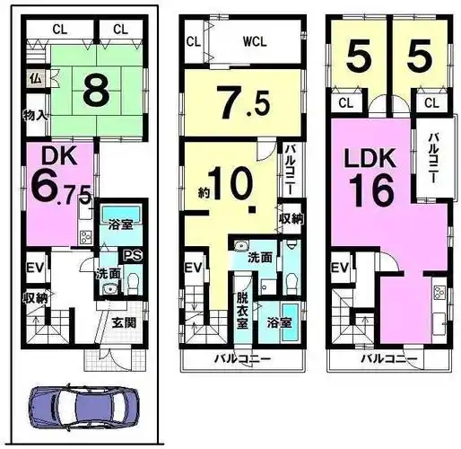 京阪神宫丸太町站御所旁带车位大型一户建售价511万人民币