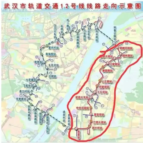武汉地铁12号线线路图