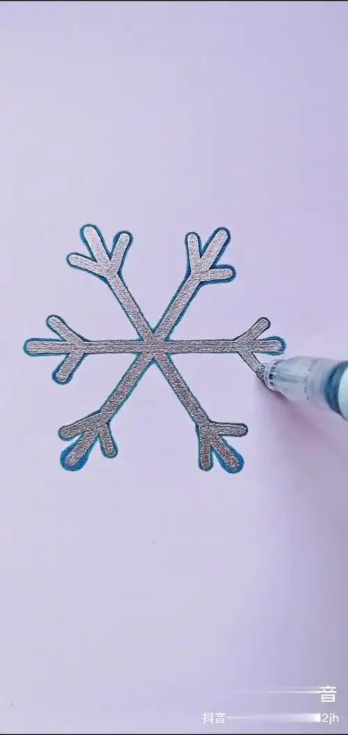 这样画雪花秒会雪花简笔画