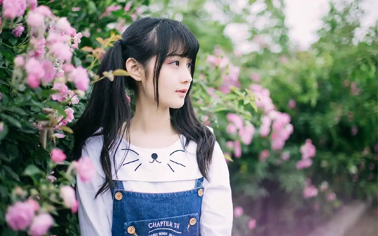 日系可爱双马尾女孩小清新唯美高清桌面壁纸