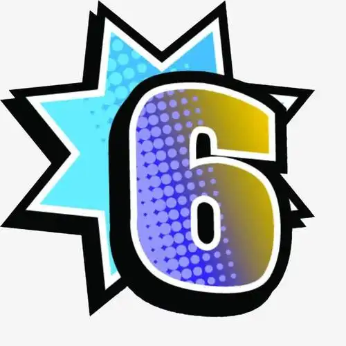 卡通标签数字6