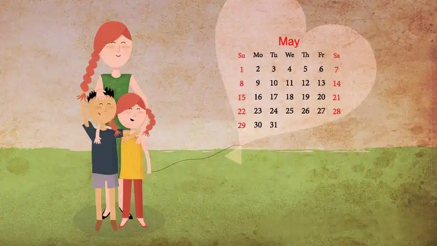 首页 桌面壁纸 2016年5月日历母亲节主题电脑壁纸上一张下一张查看