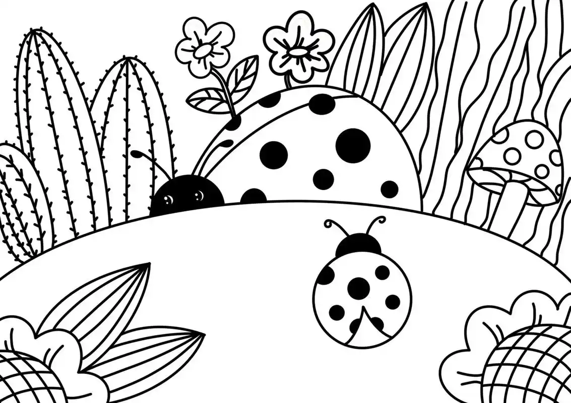 瓢虫94简笔画 创意画 儿童画 带线稿哦 适合4-6岁的小朋友哦 #儿童