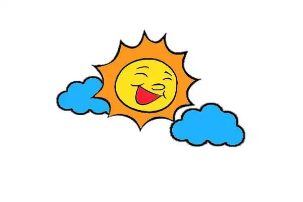 晴天的彩色简笔画