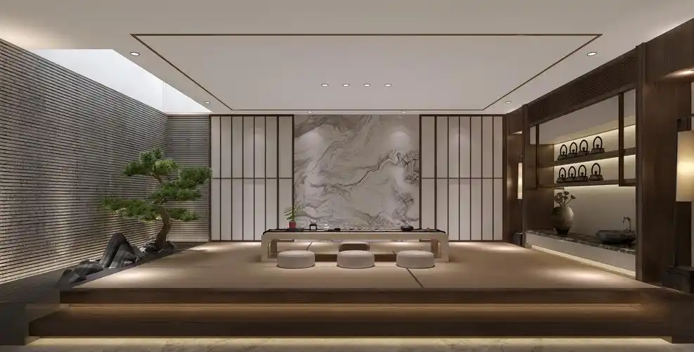 铂悦滨江新中式轻奢别墅装修效果图