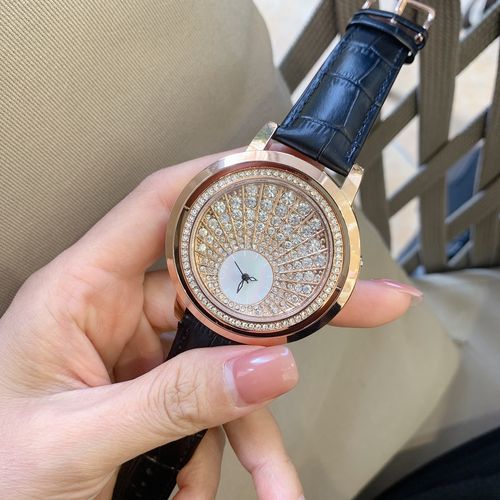 格温多琳十大品牌女士时尚双面翻转满天星镶钻大表盘轻奢手表女