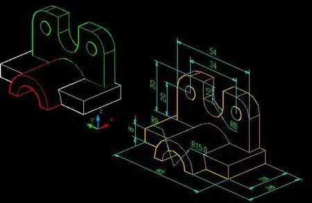 用三维实体造型方法,按1:1比例绘制如下立体图.要求标出所有尺寸.