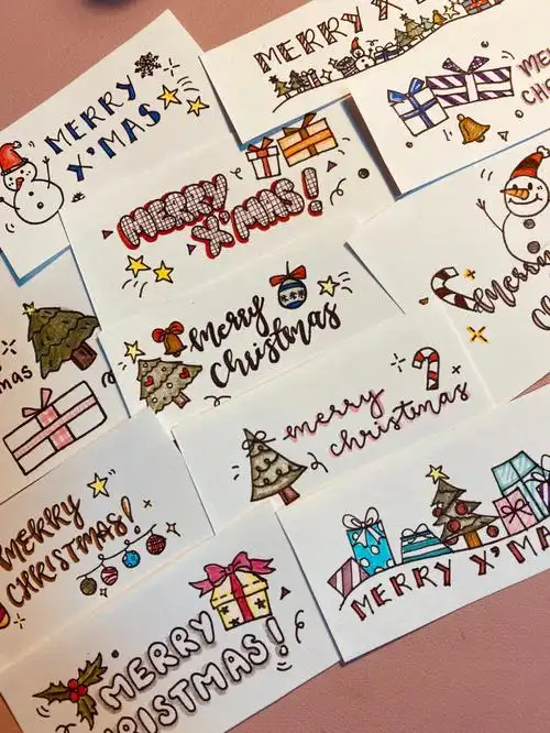 手绘圣诞卡片70