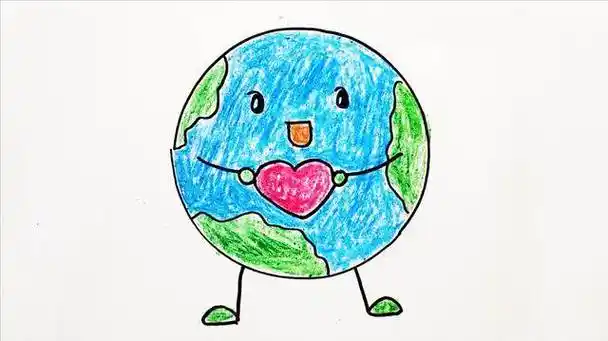 地球简笔画 地球简笔画简单又好看