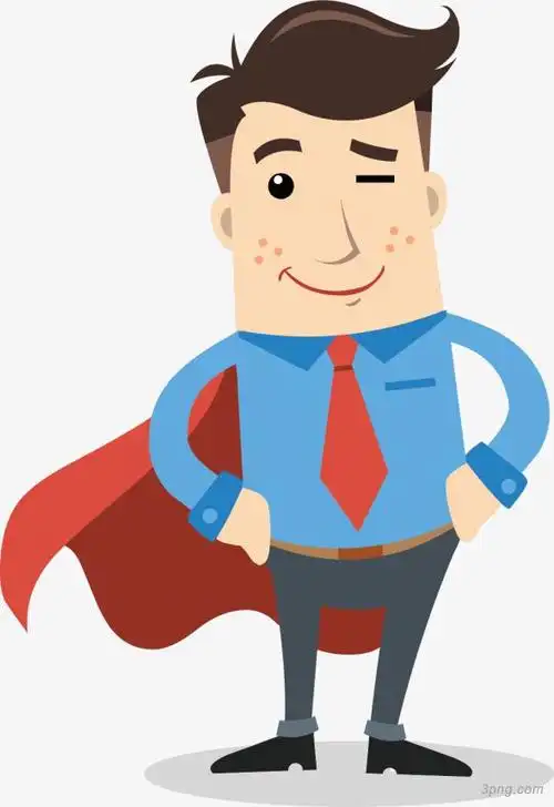 矢量图微笑的超人png素材透明免抠图片-动植人物