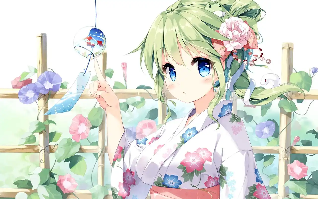 粉色唯美浪漫动漫女孩桌面壁纸