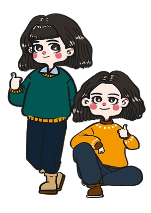 女生节好朋友闺蜜一起游玩拍照卡通人物