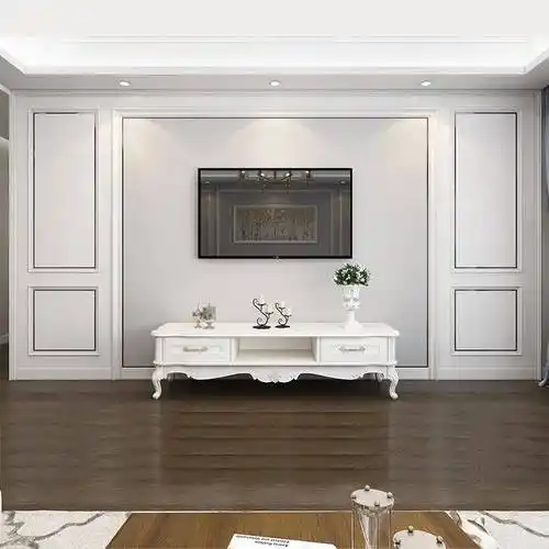 除了天花板,石膏线上墙也很美,小户型也能有档次感!_装修_电视_装饰