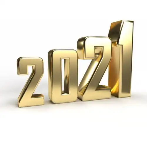 从小变大的金色金属色2021年立体字体909189免抠图片素材