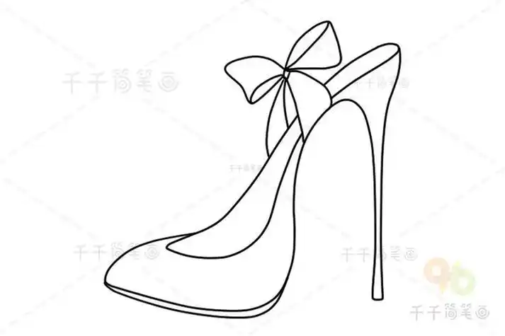 红色高跟鞋简笔画简单易画