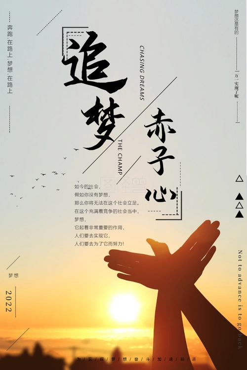 追梦赤子心励志海报