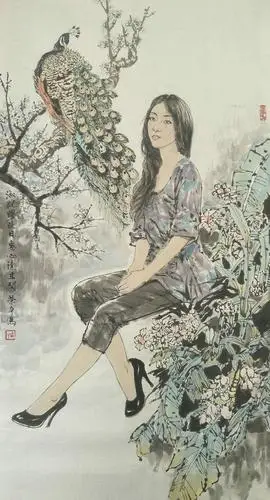 潘荣本人物画——现代仕女画系列