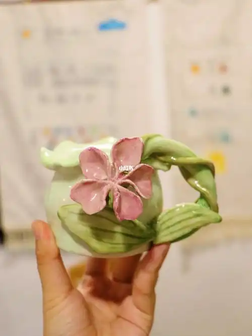 陶艺杯子杜鹃花杯